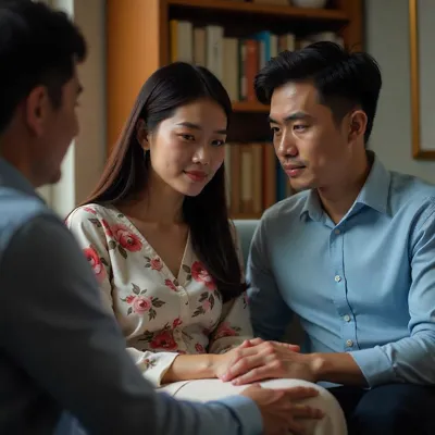 Couple practicing steadiness during a difficult conversation